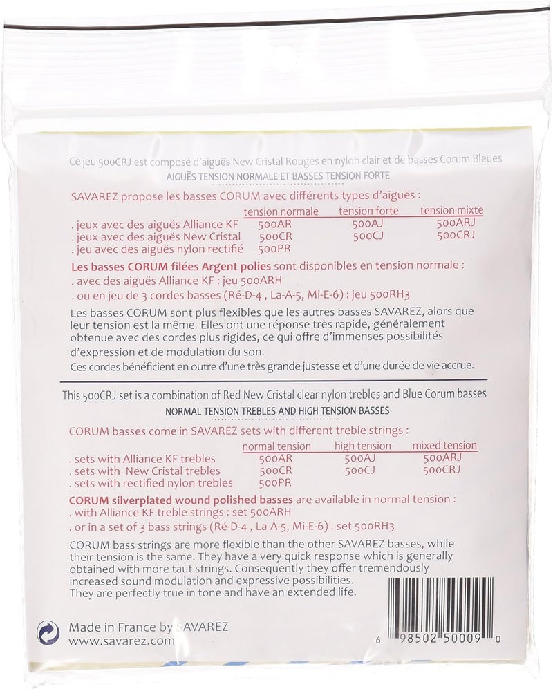 Savarez NT HT 500CRJ Mixed Classical Guitar String Set - Normal Tension Trebles and High Tension Basses - Image 2